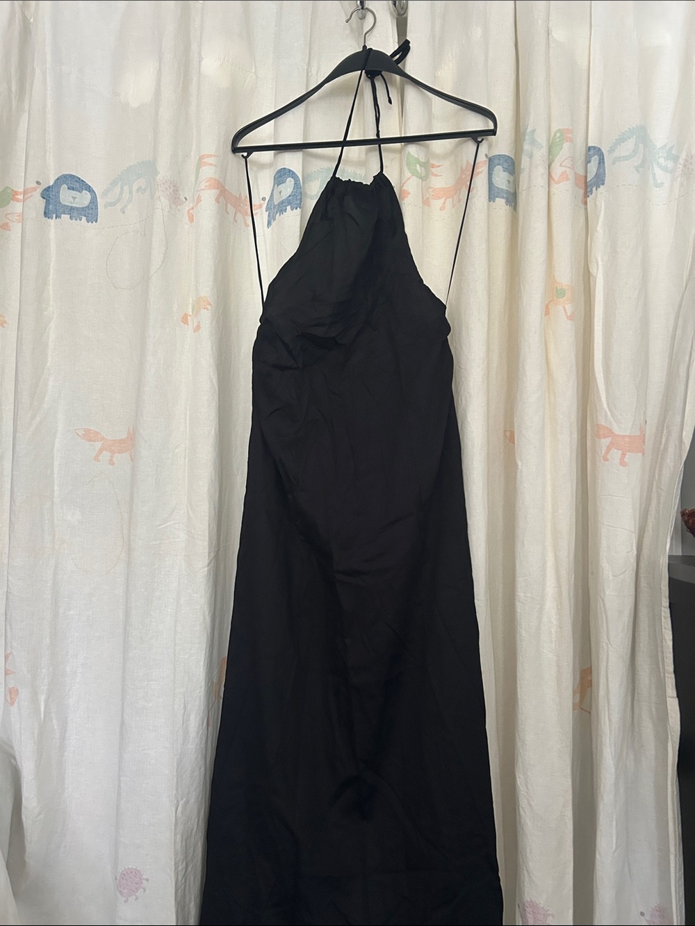 LESET Black Halter Maxi Dress